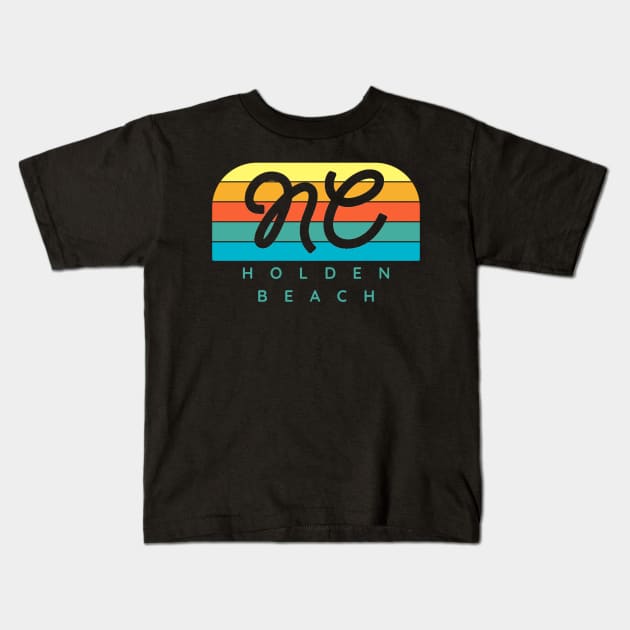 Holden Beach Sunrise Summer Vacation in NC Kids T-Shirt by Contentarama